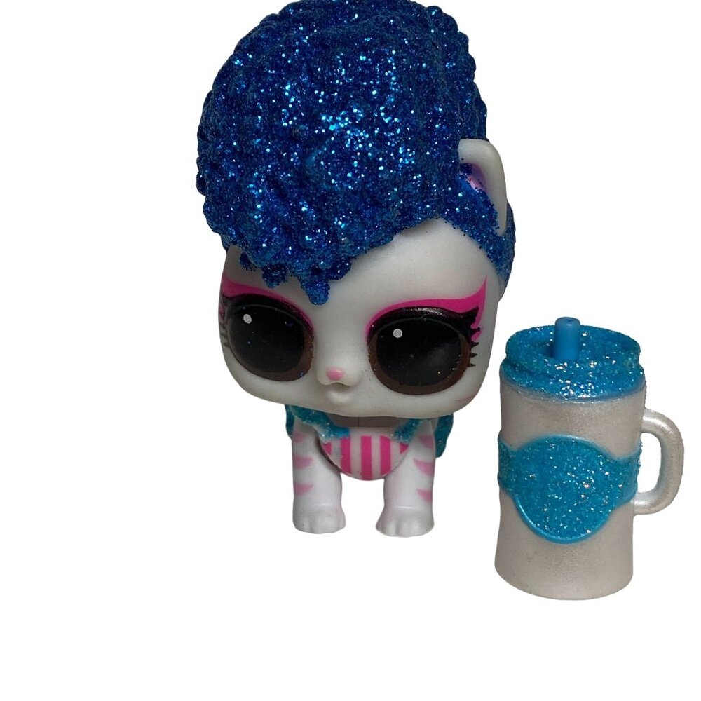 LOL Surprise Doll Pet Cat Blue Glitter Hair Independent Meow Eye Spy Series 4